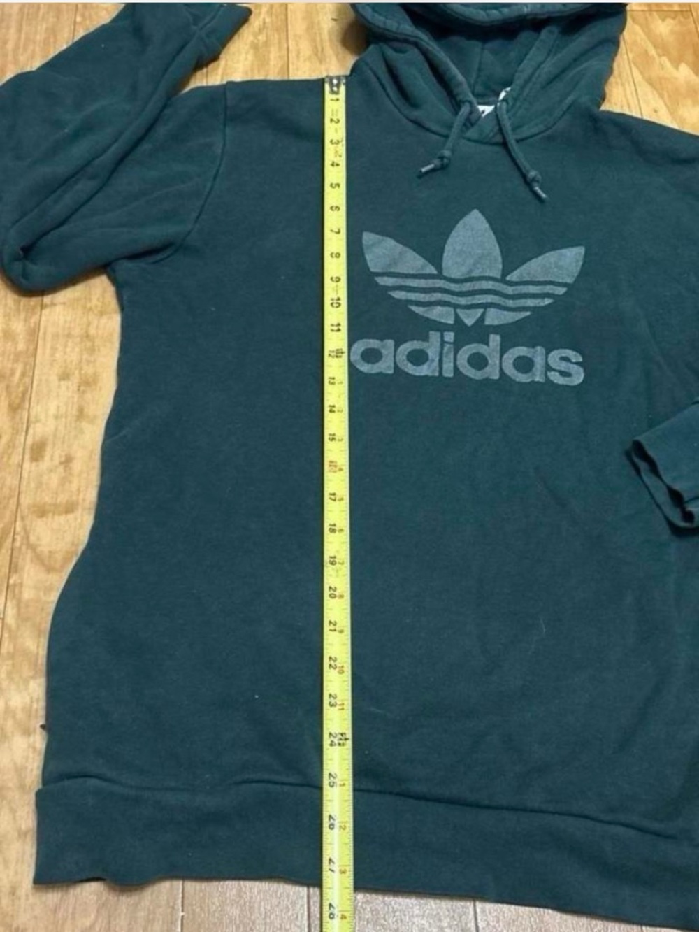 adidas Trefoil Pullover Hoodie in Teal Green - Picture 7 of 7